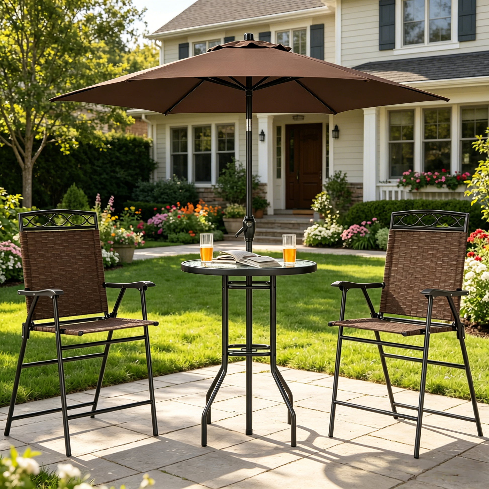 Chic Outdoor Conversation Furniture Set,Patio Conversation Furniture Set,Dining Furniture Set(Not Including umbrella stand) image 6