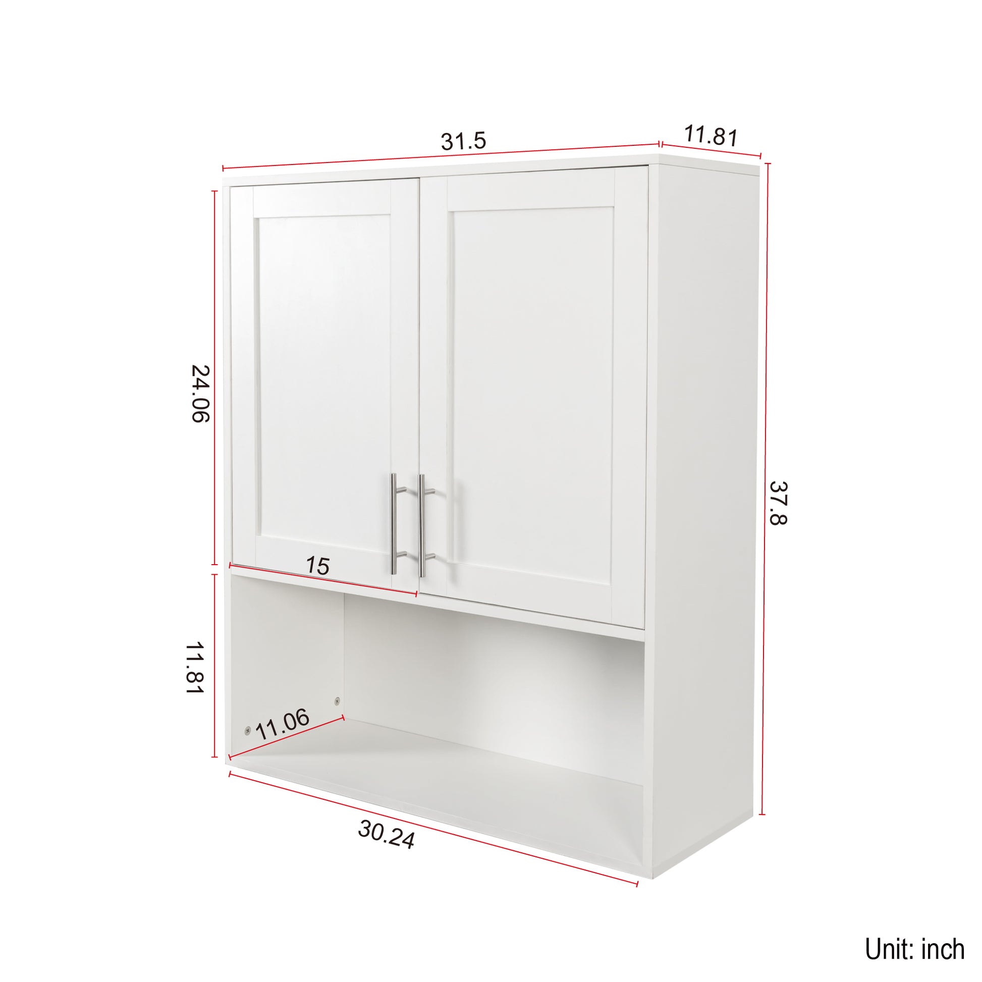 Bathroom Mirror Cabinet - Two Door Wall Cabinet Bathroom Vanity Mirror Cabinet with Facial Tissues Slot and Multifunctional Storage Area image 7