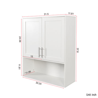 Bathroom Mirror Cabinet - Two Door Wall Cabinet Bathroom Vanity Mirror Cabinet with Facial Tissues Slot and Multifunctional Storage Area image 7