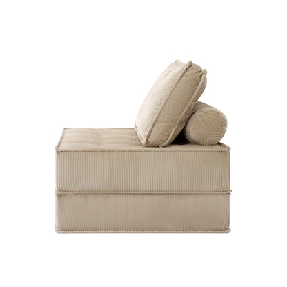 66.9 inch modular sofa, single seater, double-layer multi-combination, skin-friendly fabric, DIY suitable for living rooms, study rooms, bedrooms, and other spaces.Camel image 4