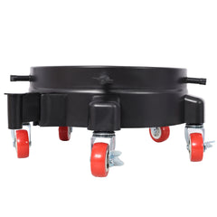 11 1/4 Inch Bucket Dolly, Removable Rolling Bucket Dolly Easy Push 5 Roll Swivel Casters to Move 360 Degree Turning for 5 Gallon Buckets Car Wash System Detailing Smoother Maneuvering, Black