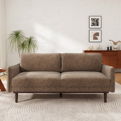 Modern Style Loveseat Sofa 75.75" Sofa Couch 2-seater Sofa with Spacious Seating Area for Living Room, Brown image 8