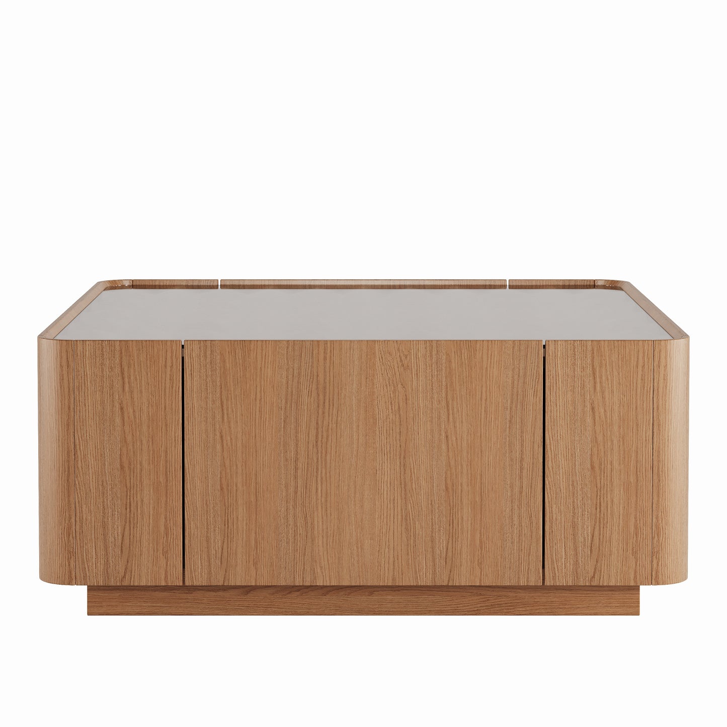 31.5-Inch Square Coffee Table with Storage Drawers,Modern Wooden Coffee Table with Glass Top,Tea Table Center Tables for Living Room Office,Walnut image 9