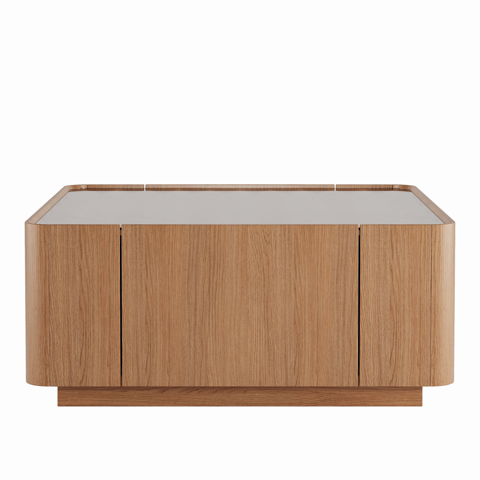 31.5-Inch Square Coffee Table with Storage Drawers,Modern Wooden Coffee Table with Glass Top,Tea Table Center Tables for Living Room Office,Walnut image 9