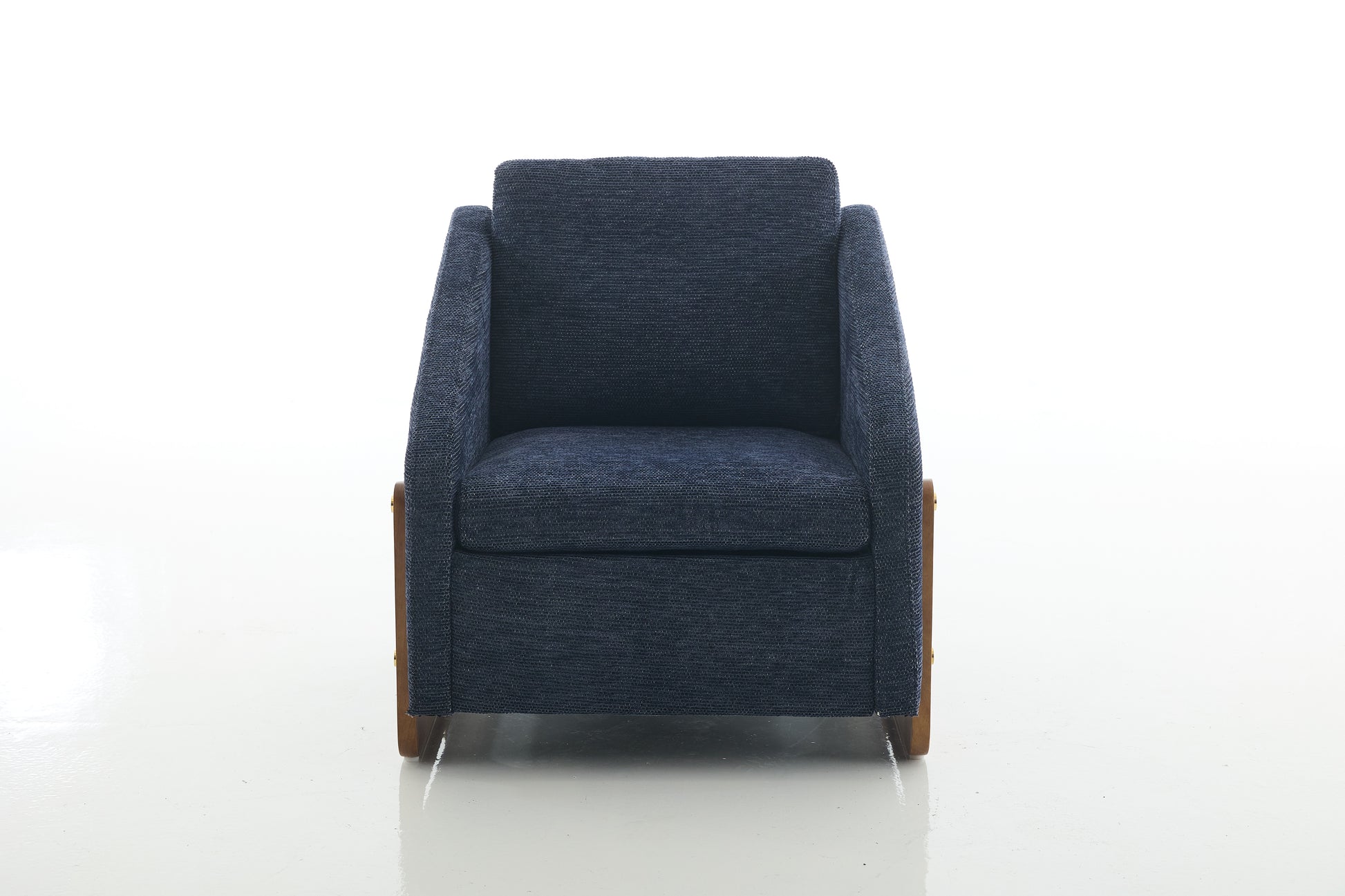 057-Set of 1 Chenille Fabric Modern Upholstered Armchair with Wooden Side Frame, Accent Leisure Chair with Cushioned Seat and Backrest for Living Room, Bedroom,Blue image 11