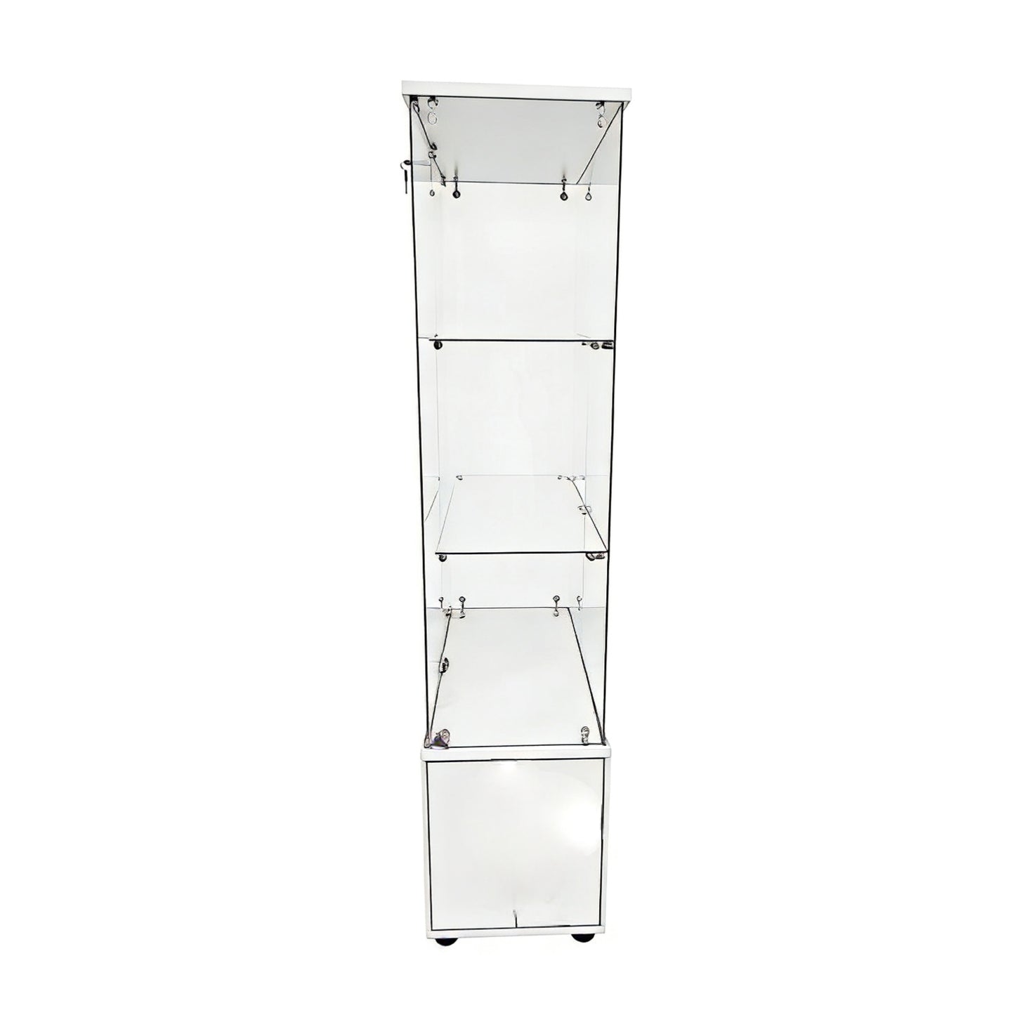 Double-door four-layer cabinet-style storage cabinet,display cabinet,wine cabinet,file cabinet,with remote-controlled PAIPAI lights,adjustable feet, can be placed in the living room,color:white image 9