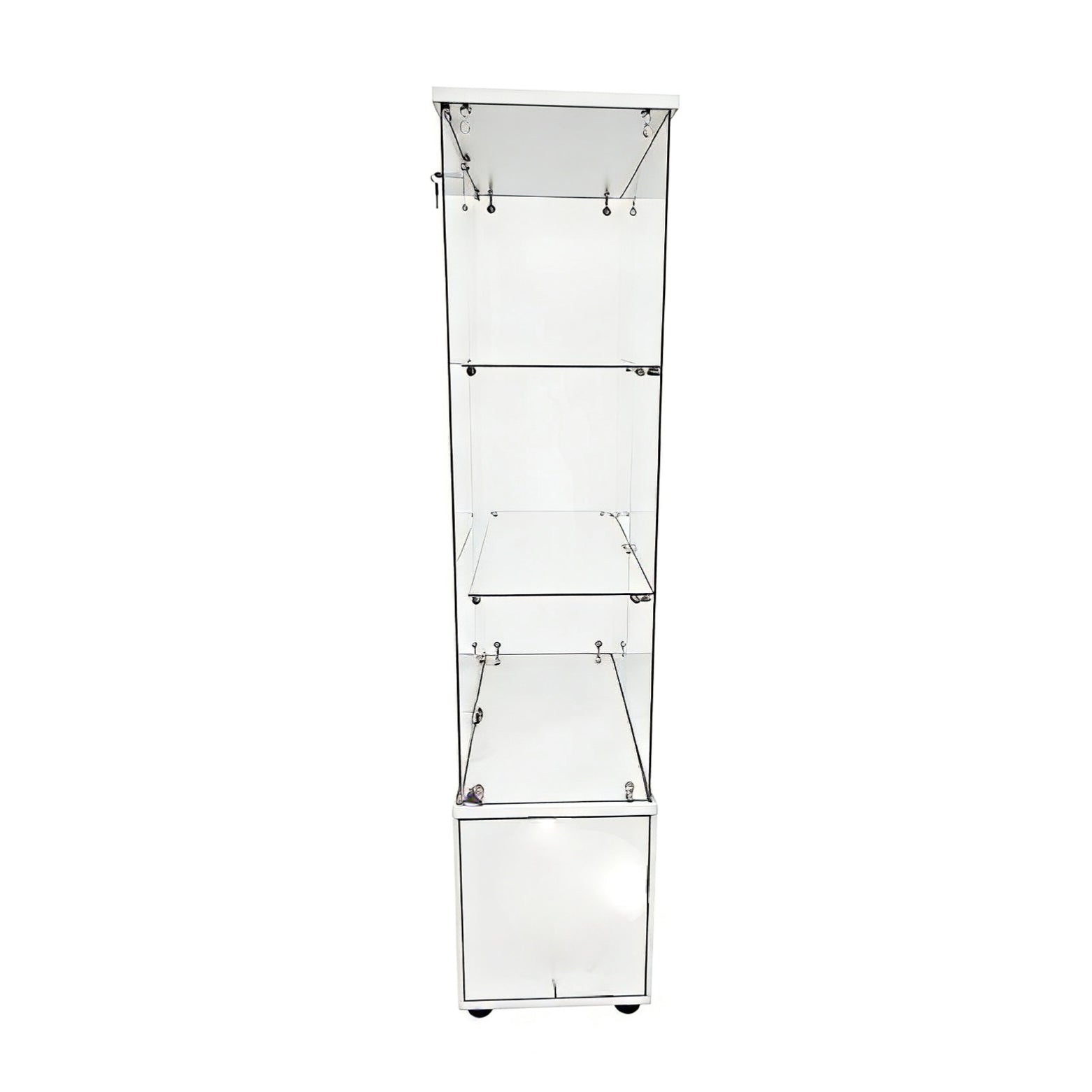 Double-door four-layer cabinet-style storage cabinet,display cabinet,wine cabinet,file cabinet,with remote-controlled PAIPAI lights,adjustable feet, can be placed in the living room,color:white image 9