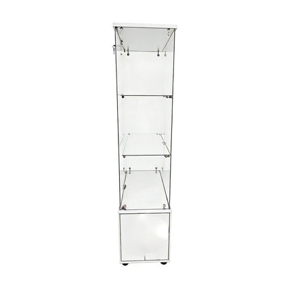 Double-door four-layer cabinet-style storage cabinet,display cabinet,wine cabinet,file cabinet,with remote-controlled PAIPAI lights,adjustable feet, can be placed in the living room,color:white image 9