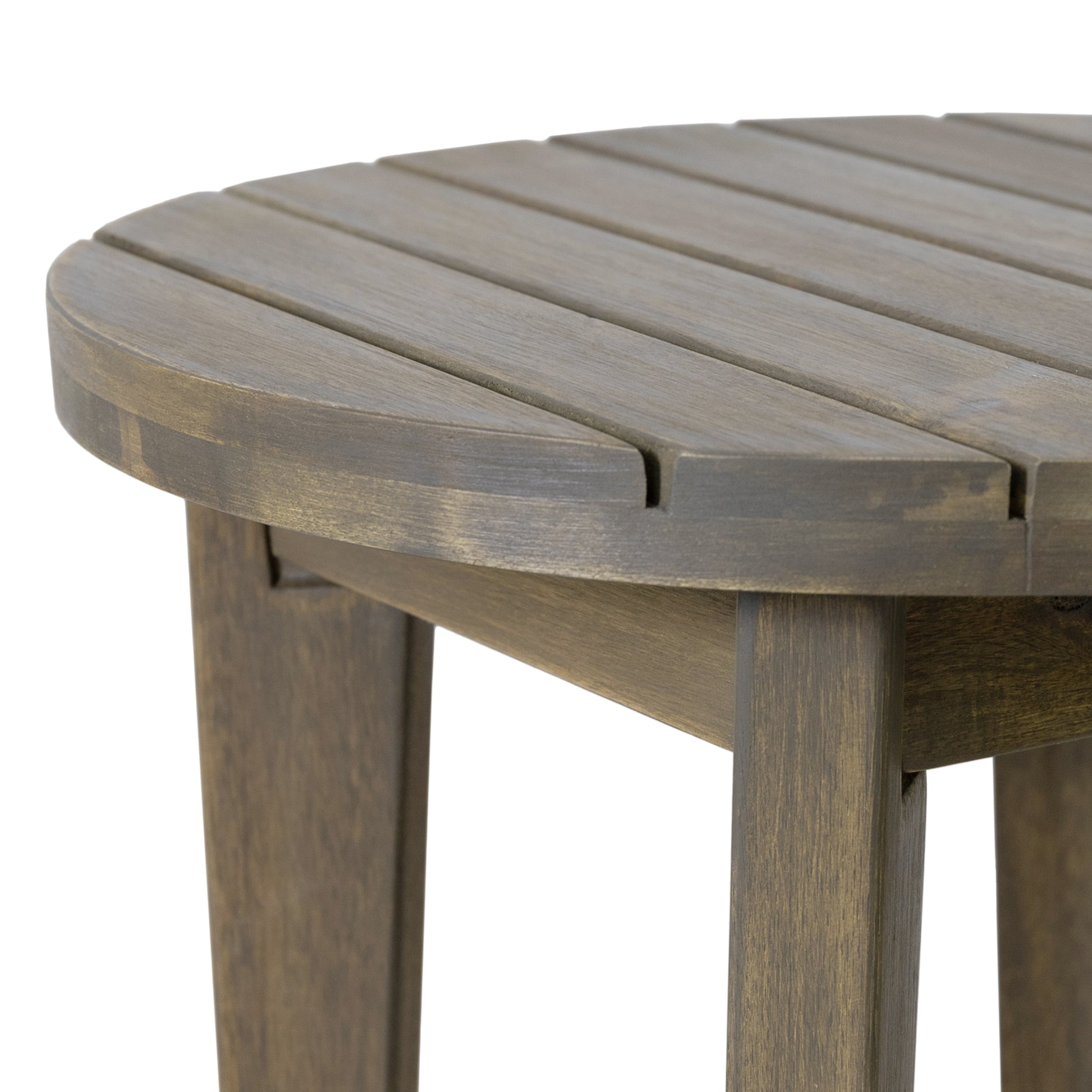 Outdoor 16" Acacia Wood Side Table, Gray Finish image 8