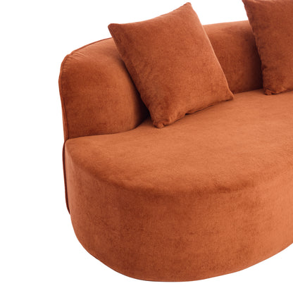126" Curved Sectional Sofa (Dark Orange-D28 Full Foam) image 10