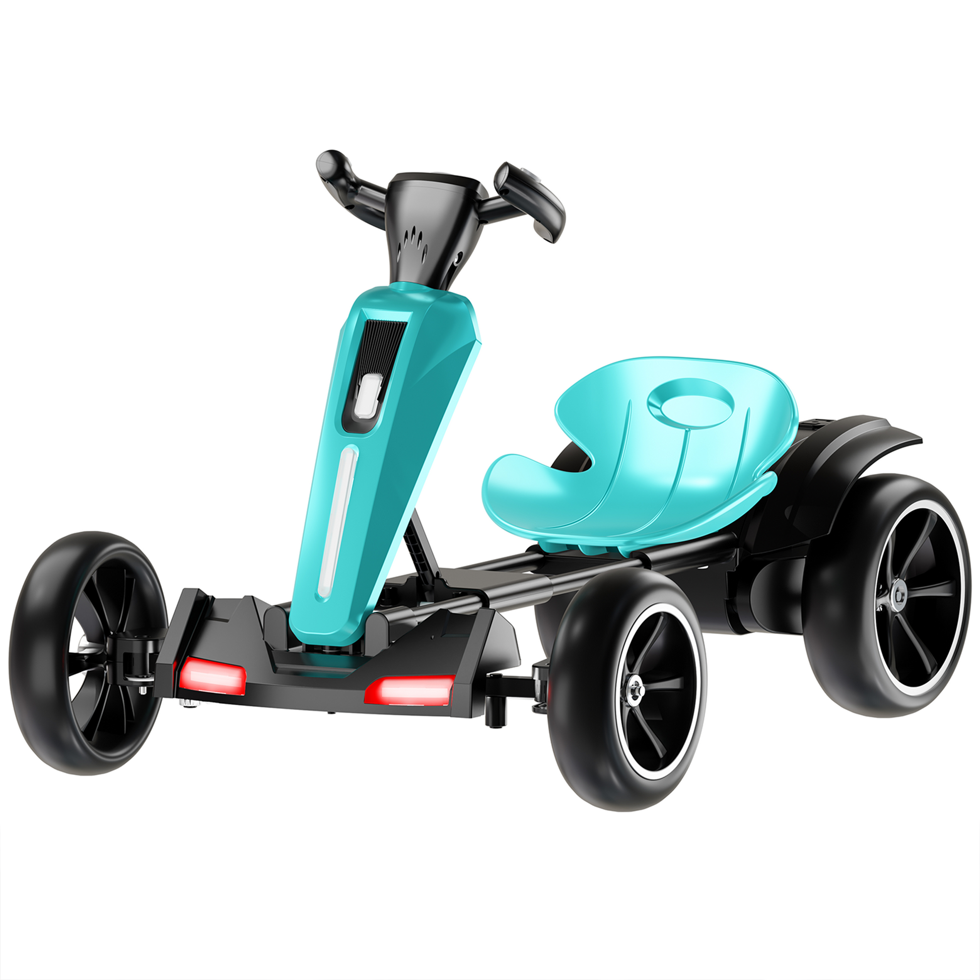 12V electric Kids Pedal Go Kart, Folder Go Kart, Outdoor Ride on Toy with Adjustable Seat, 4 Non-Slip EVA Wheels for Boys and Girls For Age 3-6 Years Old (Light BLUE) image 6