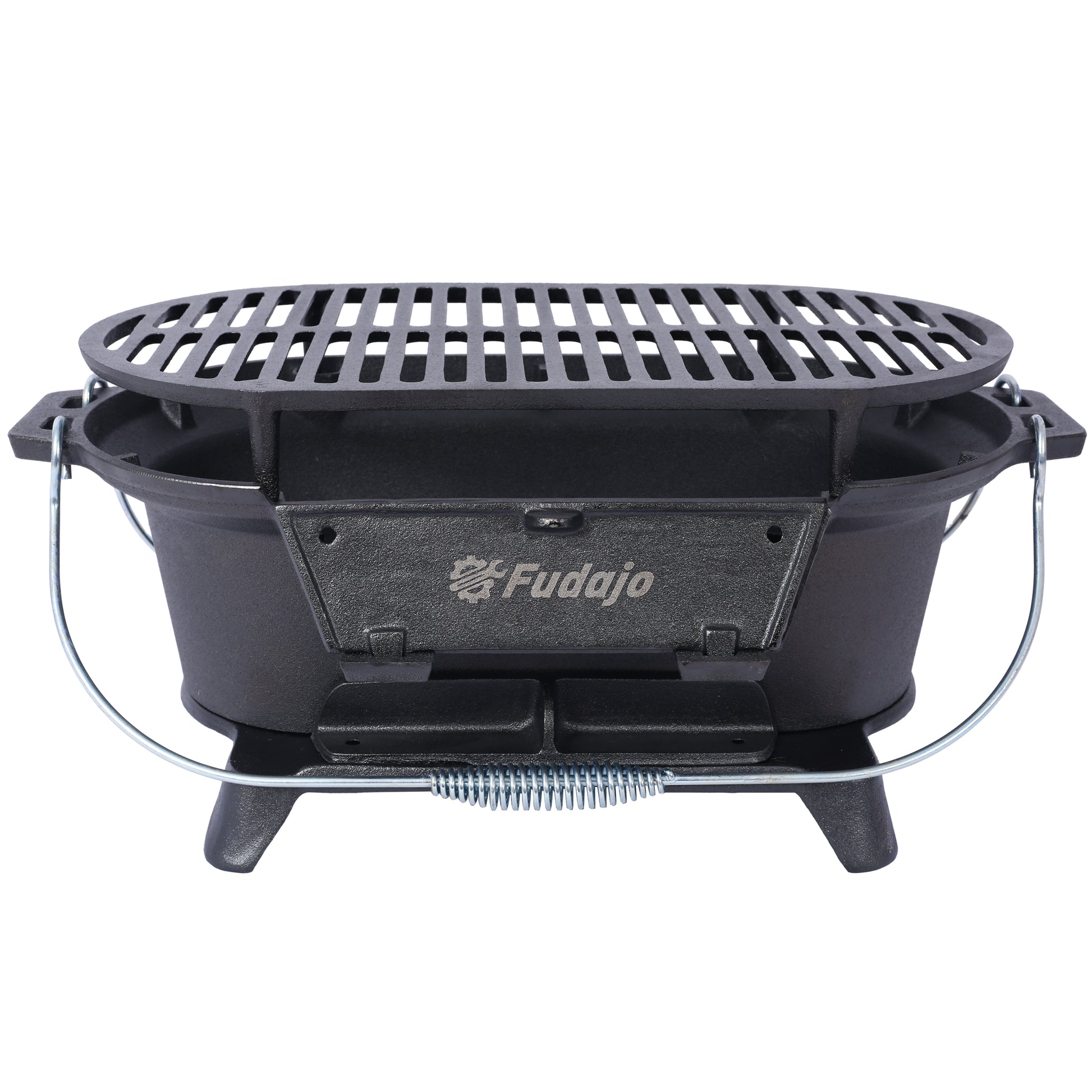 Oval Cast Iron Grill Outdoor, Portable Charcoal Grill and Tabletop Cast Iron Skillet - 100% Cast Iron, Durable, Small Charcoal Grill, Camping Stove, Hibachi Grill image 1