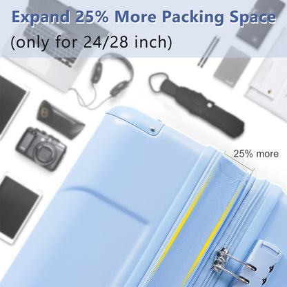 Hardshell ABS Luggage Sets 2 Piece Suitcase Set Expandable with TSA Lock Spinner Wheels for Men Women image 5