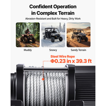 4500 lbs Electric Winch, 12V DC ATV/UTV Winch with Φ0.24 in x 39.4 ft Steel Wire Rope, Wireless & Wired Remote Control, IP54 Waterproof, Roller Fairlead Mount Plate for Towing ATV UTV Off-Road image 6