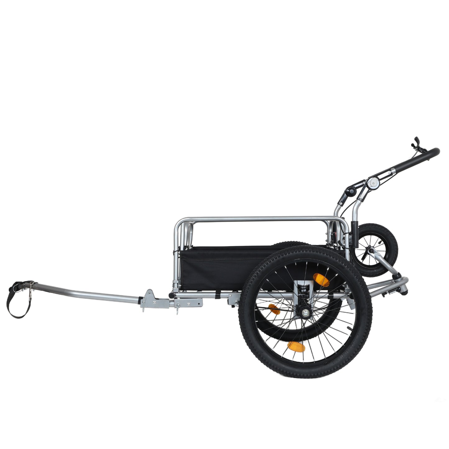 3-in-1 Heavy-Duty Bike Cargo Trailer -Bike Compatible Steel Frame, 110lb Capacity, Convertible Stroller & Pull Cart w/Suspension, 20 *2-3/8" FAT tire image 7