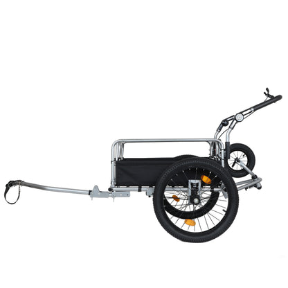 3-in-1 Heavy-Duty Bike Cargo Trailer -Bike Compatible Steel Frame, 110lb Capacity, Convertible Stroller & Pull Cart w/Suspension, 20 *2-3/8" FAT tire image 7