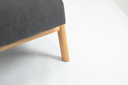 Mid Century Modern Accent Chair with Wood Frame, Upholstered Living Room Chairs with Waist Cushion, Reading Armchair for Bedroom Sunroom image 9