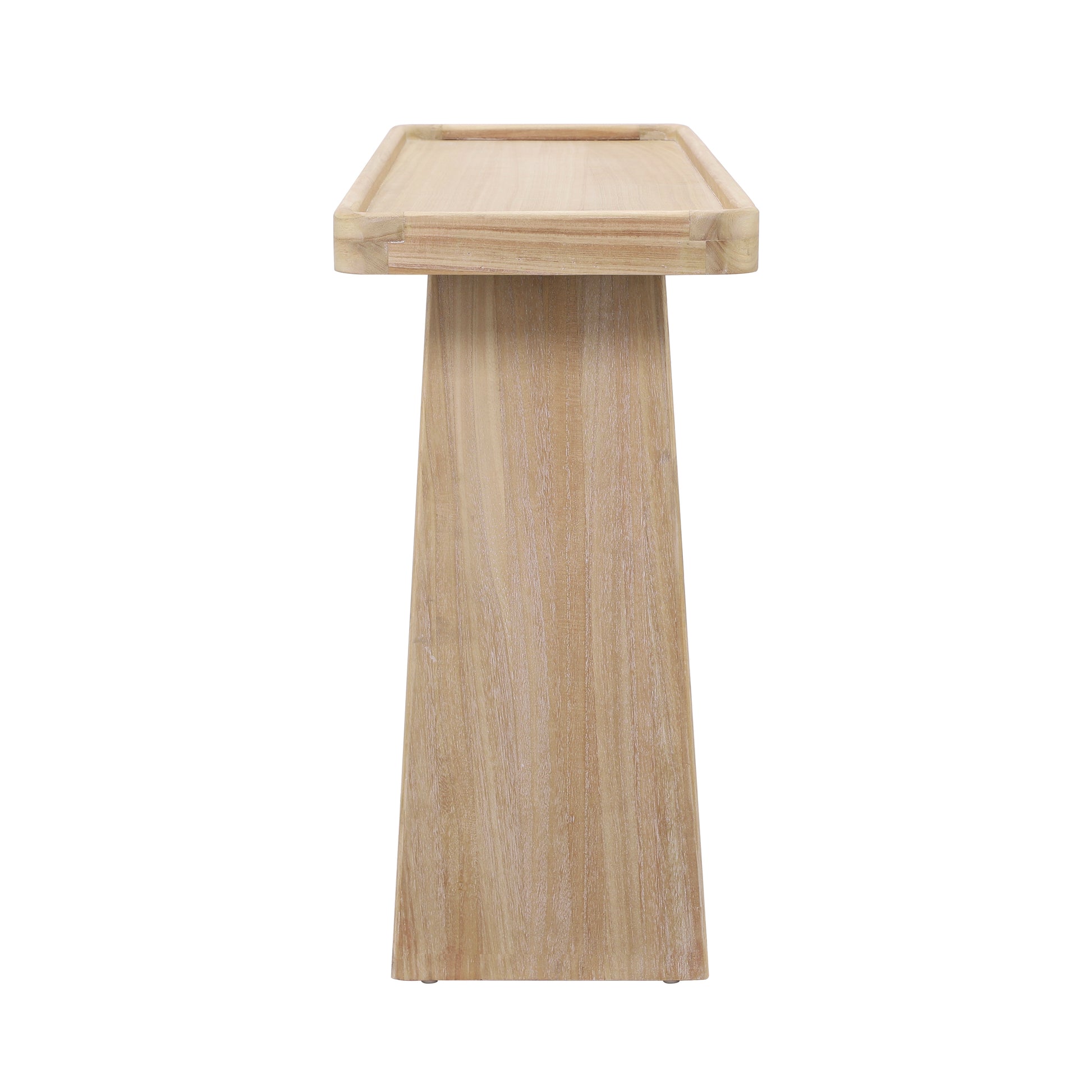 Farmhouse Console Table with Tray Top Design, Solid Wood Frame for Entryway, Living Room or Sofa Back, Natural image 5
