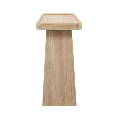 Farmhouse Console Table with Tray Top Design, Solid Wood Frame for Entryway, Living Room or Sofa Back, Natural image 5
