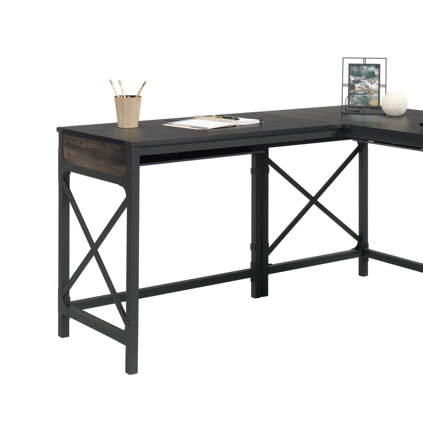Desk Return 36" with Expanded Workspace, Brown finish image 4