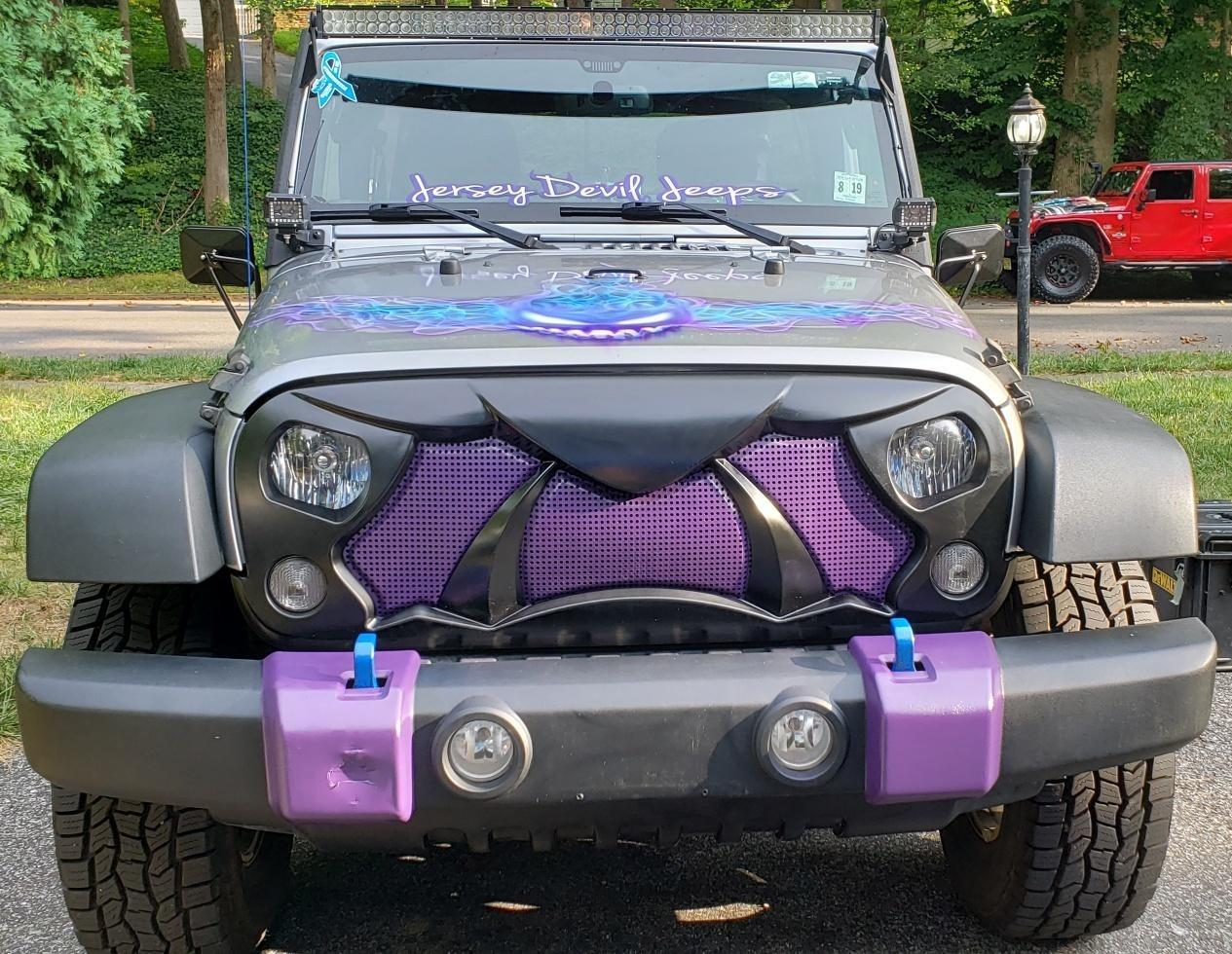 Halloween Front Grille Grid Grill for 2007-2017 Jeep Wrangler Rubicon Sahara Sport JK/JKU, Matte Black image 12