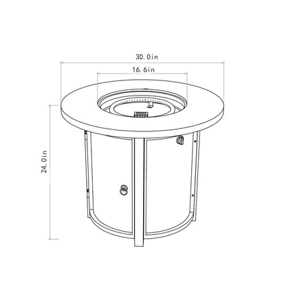 30" Propane Gas Fire Pit Table, 50000 BTU Round Steel Fire Pit for Outside Patio Deck Garden Courtyard-Black image 11