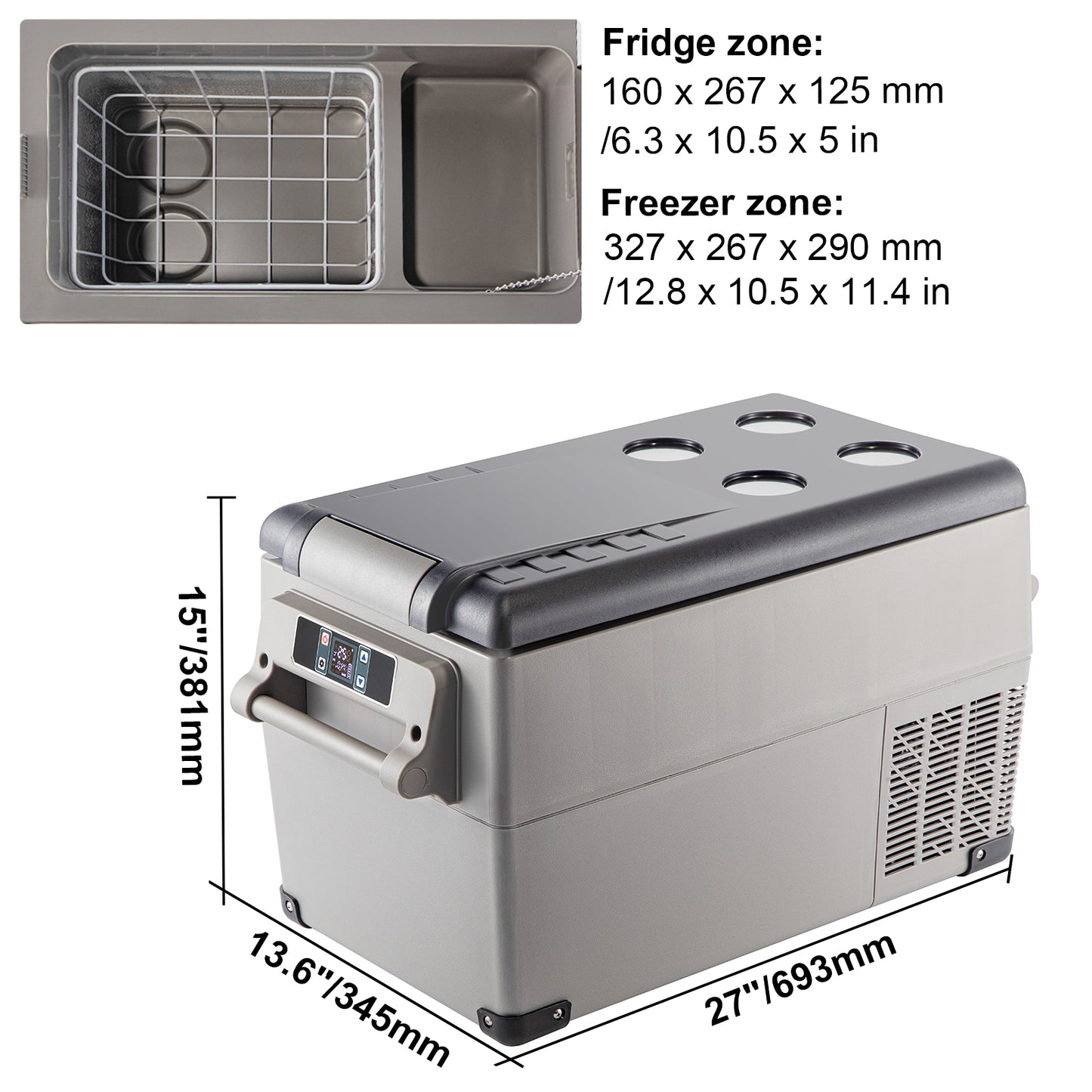 Portable Refrigerator 37 Quart(35 Liter),12 Volt Refrigerator App Control(-4℉~68℉), Car Refrigerator Dual Zone with 12/24v DC & 110-240v AC for Camping, Travel, Fishing, Outdoor or Home Use image 11
