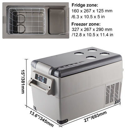 Portable Refrigerator 37 Quart(35 Liter),12 Volt Refrigerator App Control(-4℉~68℉), Car Refrigerator Dual Zone with 12/24v DC & 110-240v AC for Camping, Travel, Fishing, Outdoor or Home Use image 11