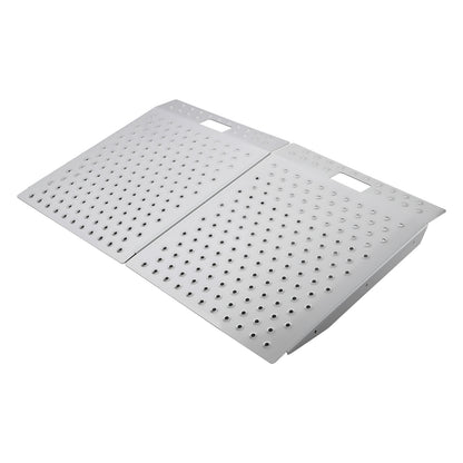 Threshold Ramp for Doorways, 29.5 x 24.3 in, Platform Aluminum Wheelchair Ramp, Non-Slip Door Threshold Ramps, 750 lbs Load Capacity, for Home Steps, Curbs, Wheelchairs, Walkers, Scooter, Carts image 2