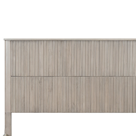 Queen size solid wood bed frame walnut finish headboard view