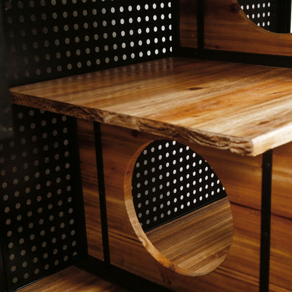 55.12 "Spacious Cat House with Tempered Glass, for Living Room, Hallway, Study and Other Spaces image 12