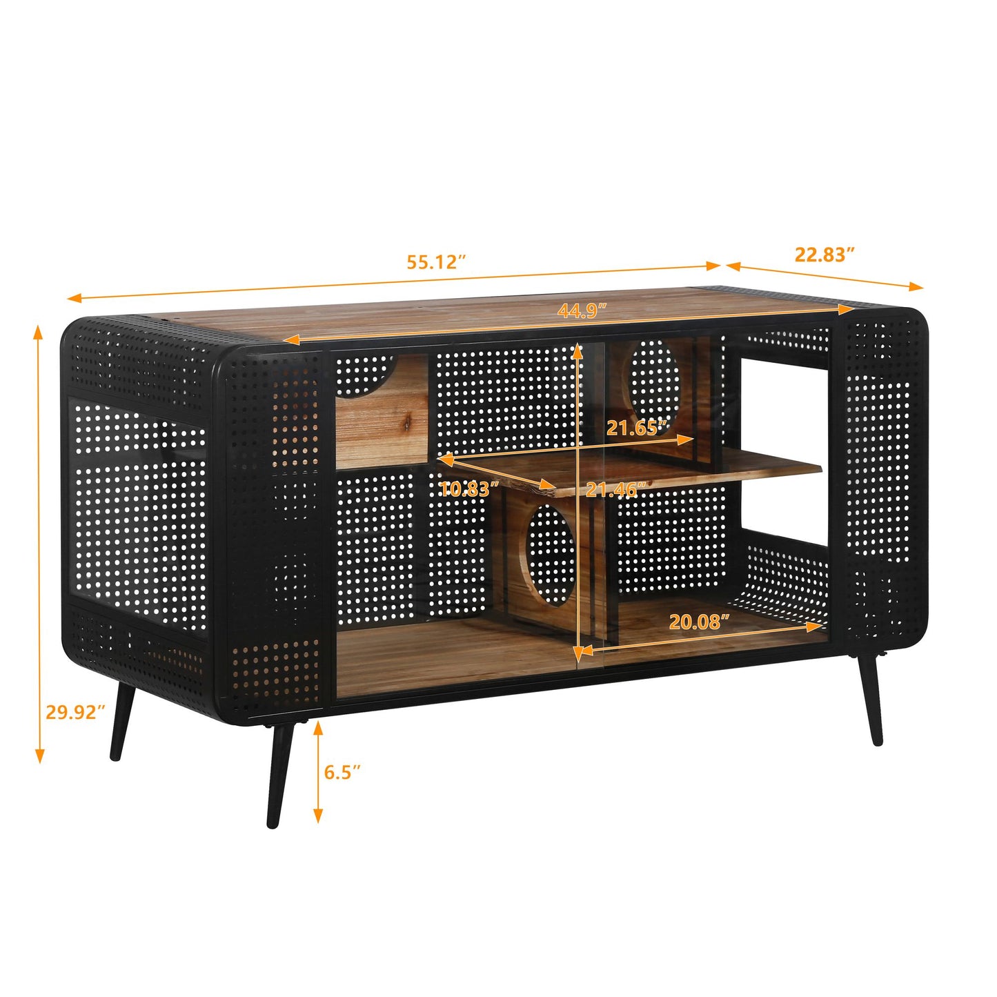 55.12 "Spacious Cat House with Tempered Glass, for Living Room, Hallway, Study and Other Spaces image 5