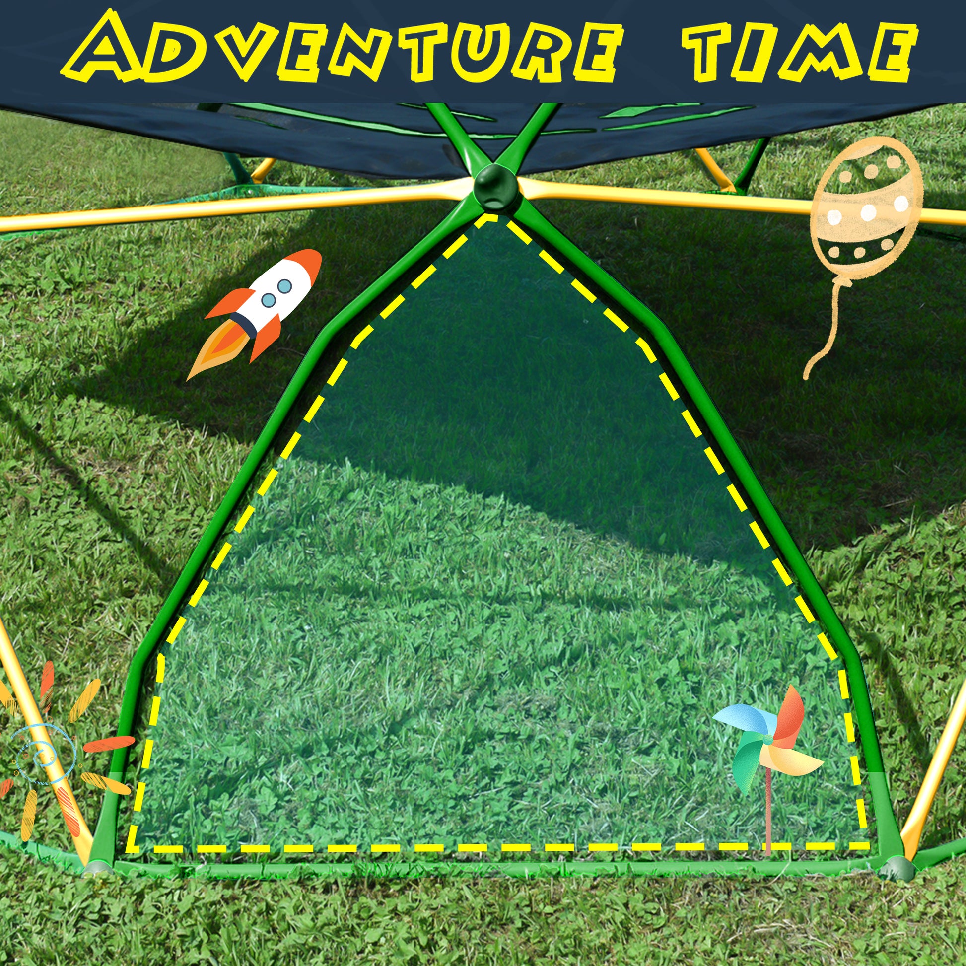 13ft Geometric Dome Climber Play Center, Kids Climbing Dome Tower, Rust & UV Resistant Steel Supporting 1000 LBS (Old SKU N710P261138L) image 6