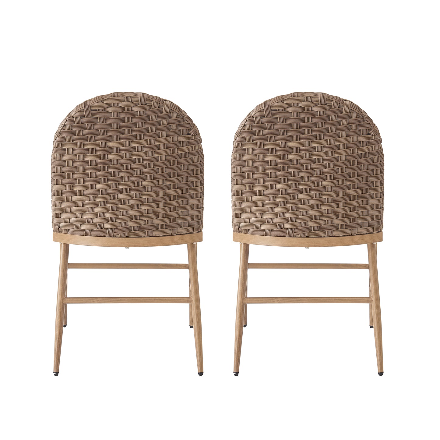 Farmhouse Dining Chairs Set of 2, Upholstered Kitchen Chairs Armless Iron Side Chair with rattan Backrest for Dining Room,Restaurant,Brown image 7