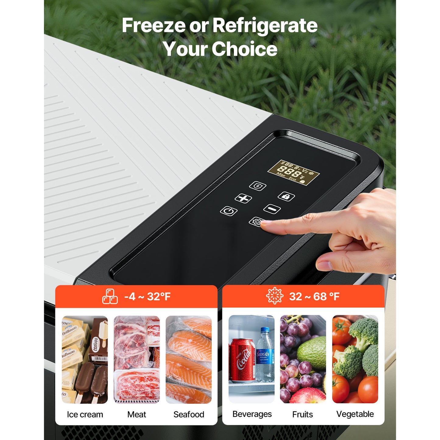 Car Refrigerator, DC 12/24V AC100-240V Compressor Electric Cooler, -4°F to 68°F Car Fridge with APP Control, 23 QT Cars Freezer for RVs, Campsites, Boats, Camping, Fishing, 45W Portable Freezer image 4