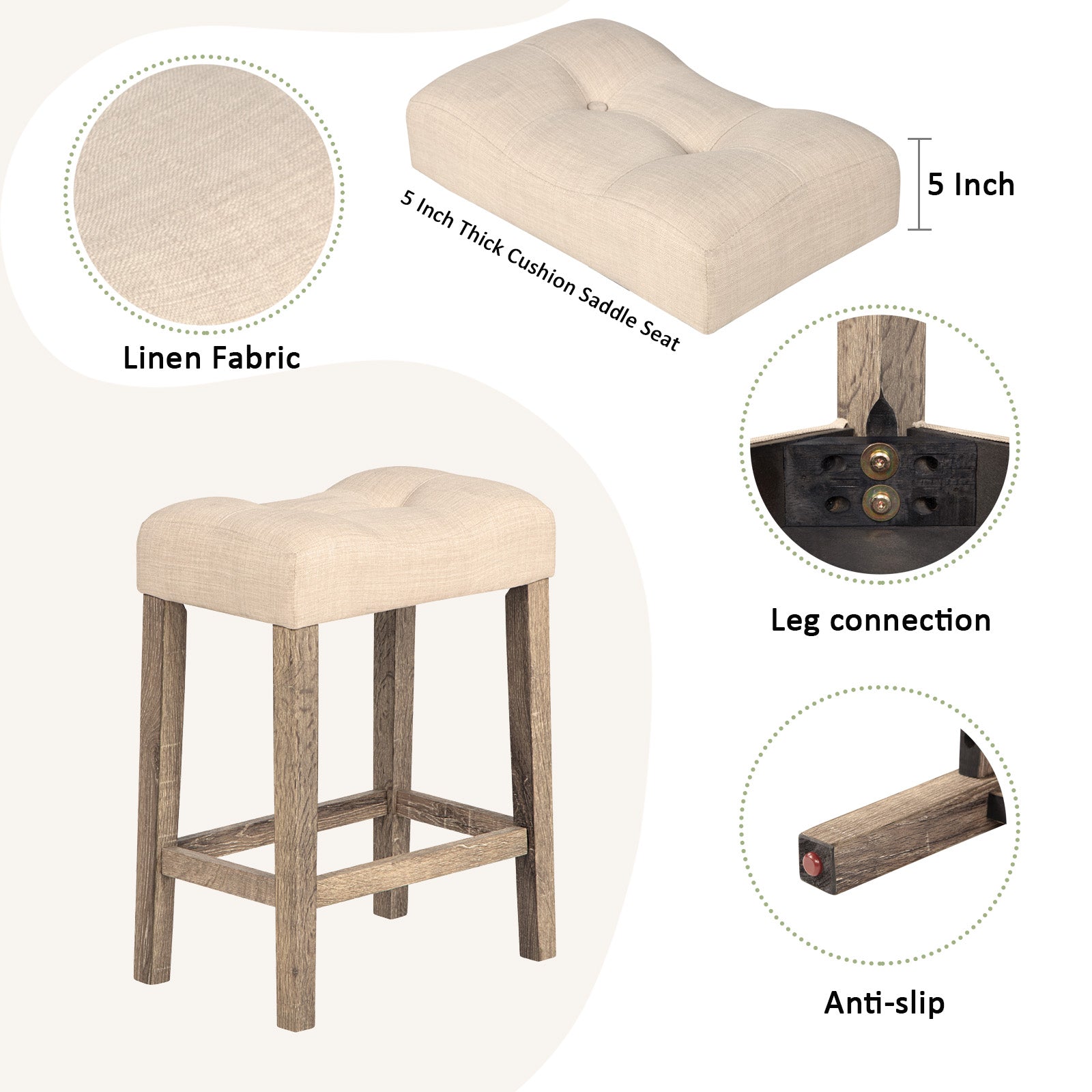 4-Piece Bar Table Set with Power Outlet, Dining Bar Table and Chairs Set,Bar Table Set with 3 Padded Stools for Living Room, Dining Room, Game Room, Brown image 6
