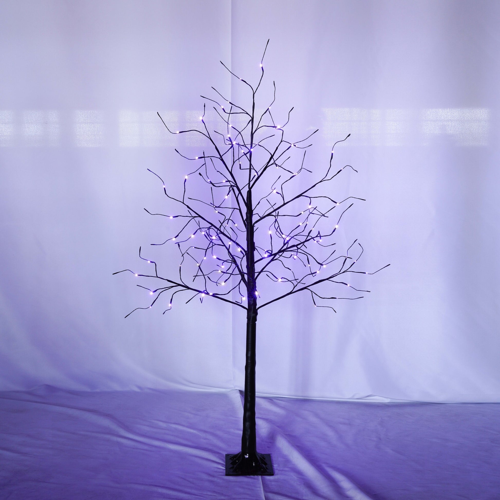 3 Pac Christmas Tree with Purple Lights, 4FT 5FT and 6FT, Lighted Black Tree for Christmas Decoration image 12
