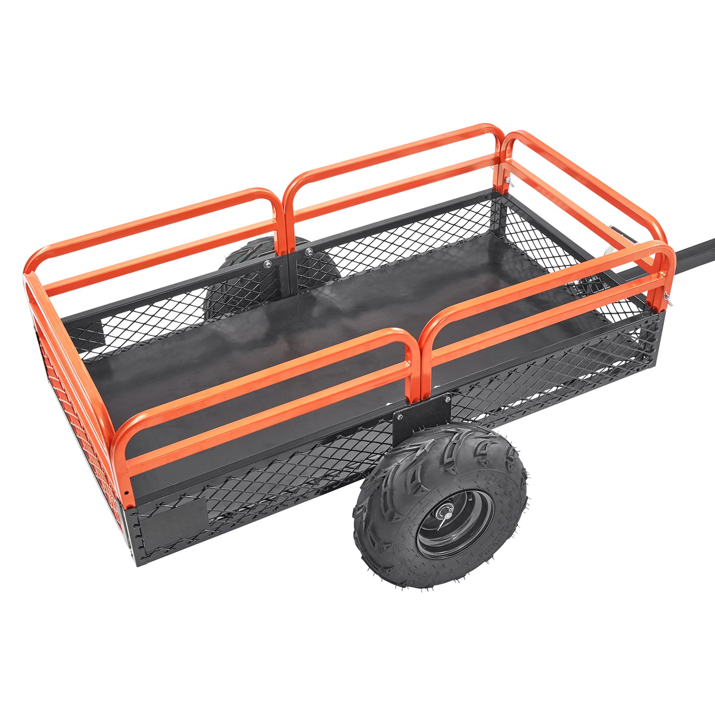 Heavy Duty Steel ATV Dump Trailer, 1500-Pound Load Capacity 15 Cubic Feet, Tow Behind Dump Cart Garden Trailer, with Removable Sides and 2 Tires, for Mowers, Tractors, ATV, UTV image 1
