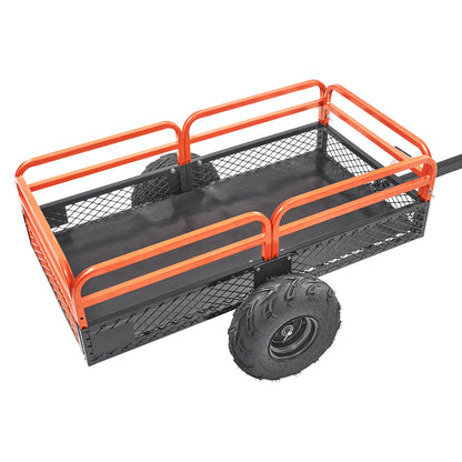 Heavy Duty Steel ATV Dump Trailer, 1500-Pound Load Capacity 15 Cubic Feet, Tow Behind Dump Cart Garden Trailer, with Removable Sides and 2 Tires, for Mowers, Tractors, ATV, UTV image 1