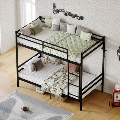 Bunk Bed with Ladder and high Guardrail Metal Bunk Bed, Storage Space, Noise Free,Twin Over Twin Size,BLACK image 9