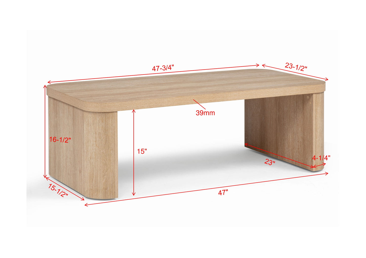 3pc Beautifully Crafted Three-piece Set Natural Charm Warm Wood-inspired Finish Curved Edges Coffee Table Features Hidden Casters Wooden Living Room Furniture image 6