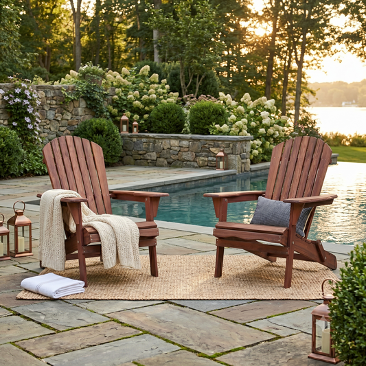 Wooden Outdoor Folding Adirondack Chair Set of 2 Wood Lounge Patio Chair for Garden,Garden, Lawn, Backyard, Deck, Pool Side, Fire Pit,Half Assembled, image 1