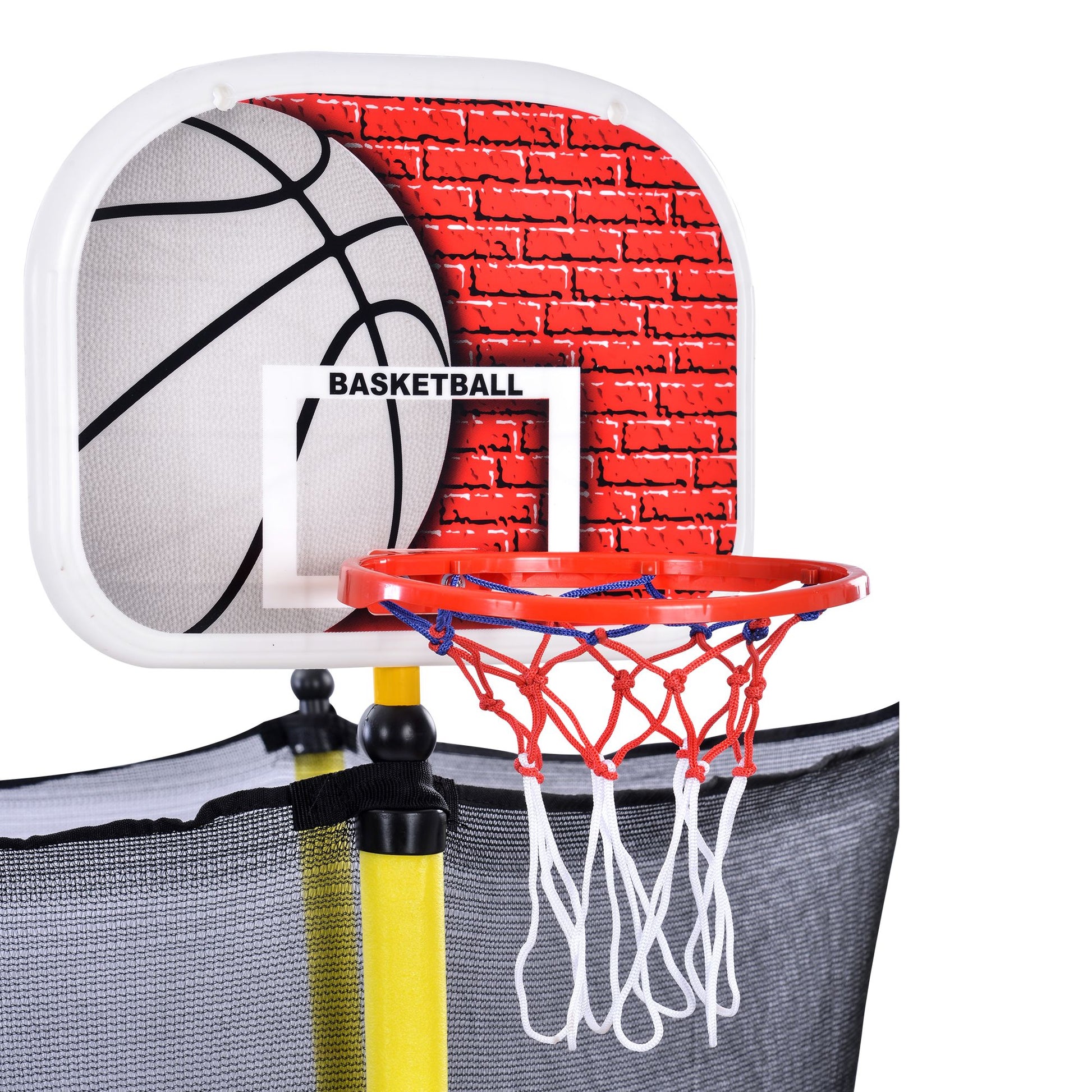 5.5FT Trampoline for Kids - 65" Outdoor & Indoor Mini Toddler Trampoline with Enclosure, Basketball Hoop and Ball Includ image 13