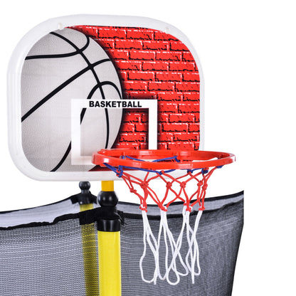 5.5FT Trampoline for Kids - 65" Outdoor & Indoor Mini Toddler Trampoline with Enclosure, Basketball Hoop and Ball Includ image 13