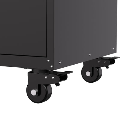 34.3" Rolling Metal Tool Cabinet - Heavy Duty Garage Storage with Lockable Doors & 3 Drawers, Mobile Workbench Organizer for Garage, Workshop, Home image 2