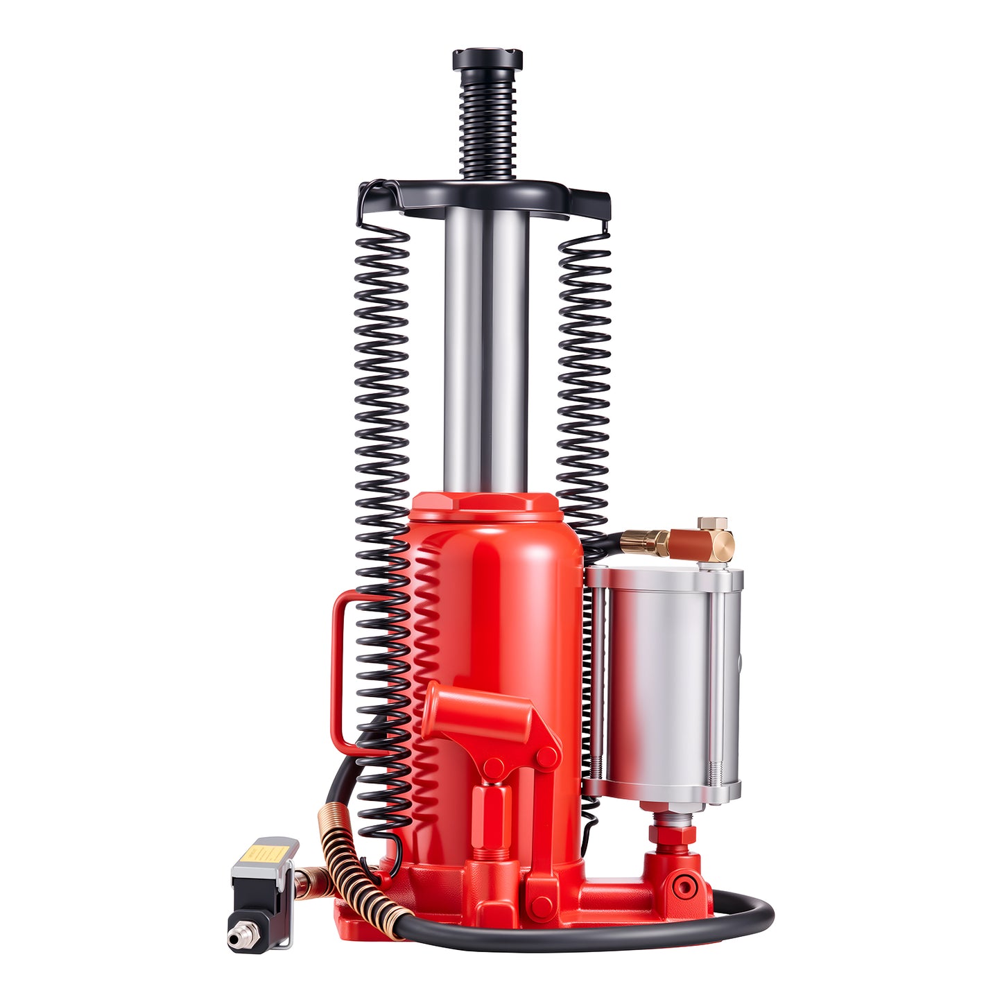 Air Hydraulic Bottle Jack, 20 Ton (44092 lbs) Capacity, 10.2-19.5 Inch Lifting Range, Pneumatic/Manual Heavy Duty Welded Bottle Jack with Pump for Car, SUV, Pickup, Truck, RV, Auto Repair, Red image 3