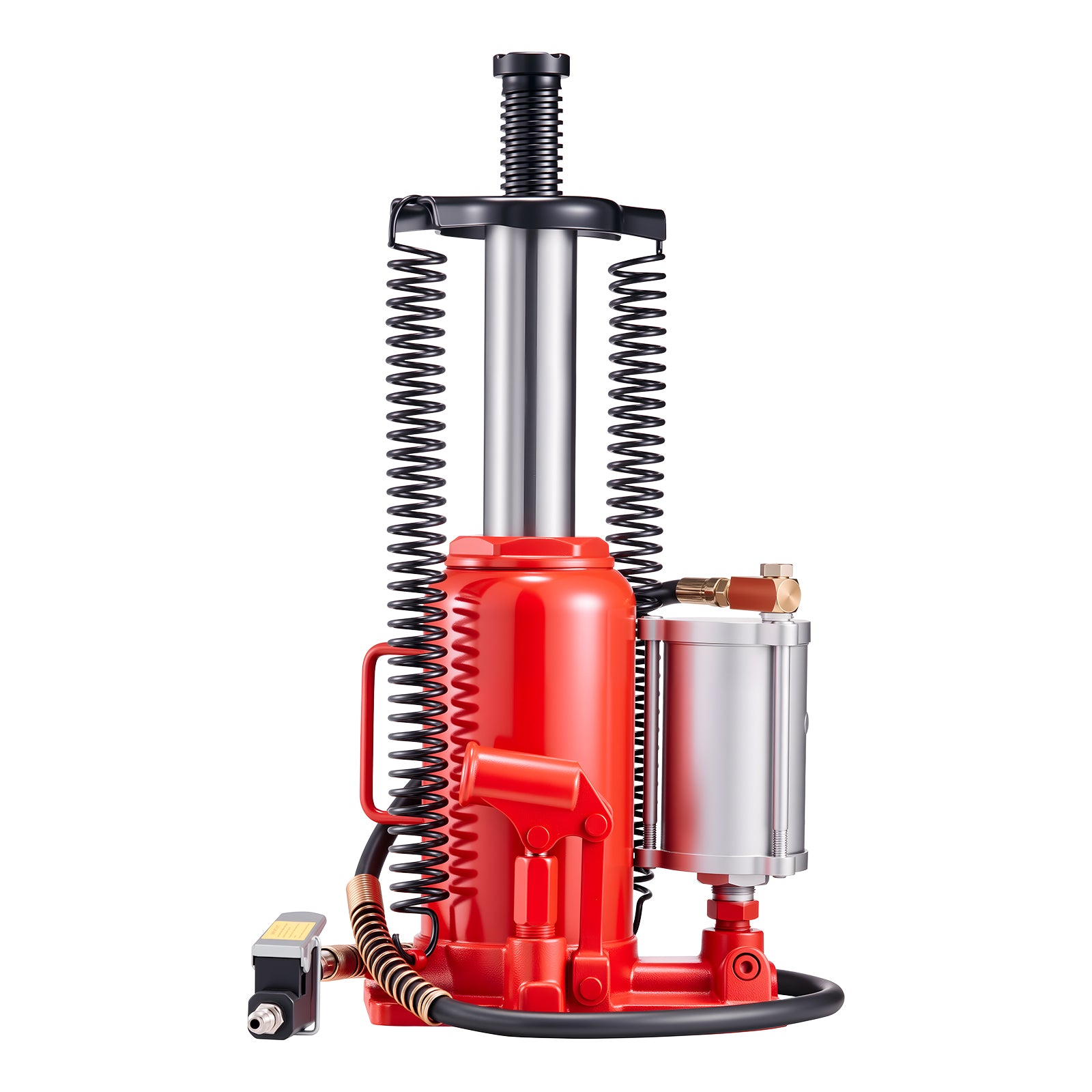 Air Hydraulic Bottle Jack, 20 Ton (44092 lbs) Capacity, 10.2-19.5 Inch Lifting Range, Pneumatic/Manual Heavy Duty Welded Bottle Jack with Pump for Car, SUV, Pickup, Truck, RV, Auto Repair, Red image 3