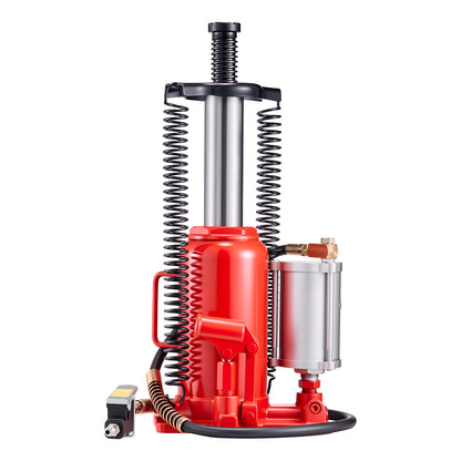 Air Hydraulic Bottle Jack, 20 Ton (44092 lbs) Capacity, 10.2-19.5 Inch Lifting Range, Pneumatic/Manual Heavy Duty Welded Bottle Jack with Pump for Car, SUV, Pickup, Truck, RV, Auto Repair, Red image 3