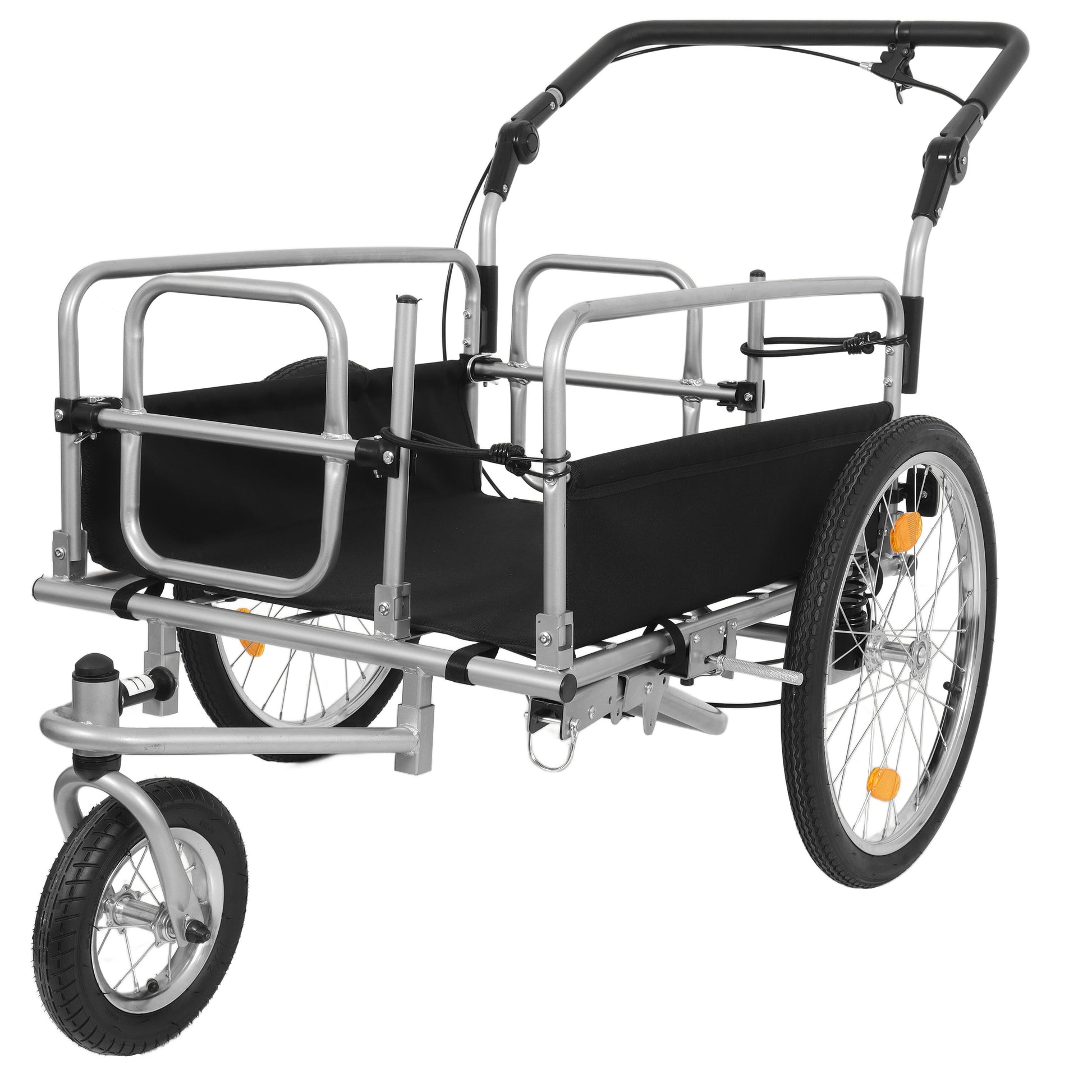 3-in-1 Heavy-Duty Bike Cargo Trailer –Bike Compatible Steel Frame, 110lb Capacity, Convertible Stroller & Pull Cart w/Suspension, 20" Wheels & Accessories image 1