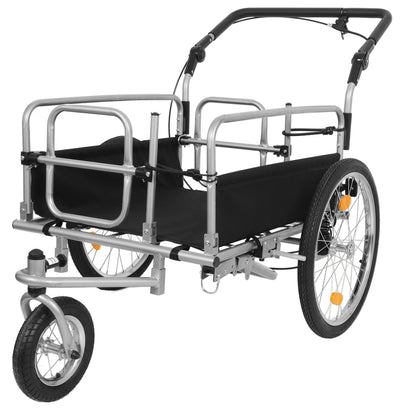 3-in-1 Heavy-Duty Bike Cargo Trailer –Bike Compatible Steel Frame, 110lb Capacity, Convertible Stroller & Pull Cart w/Suspension, 20" Wheels & Accessories image 1